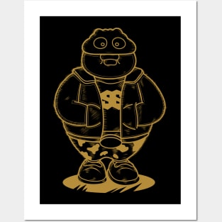 Cute Slluks fatty boy standing pose illustration Posters and Art